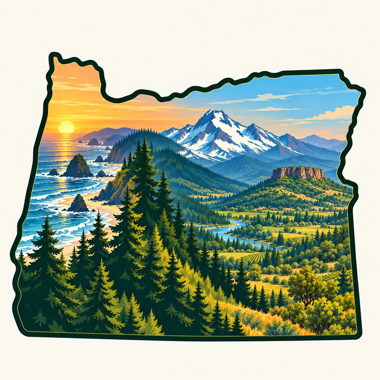 Oregon landscape icon